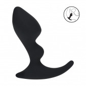 Черная анальная пробка для массажа простаты Double Ripple Silicone Prostate Massager - Shots Media BV - в Санкт-Петербурге купить с доставкой