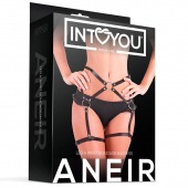 Черные стрепы на бёдра Aneir - Intoyou - купить с доставкой в Санкт-Петербурге