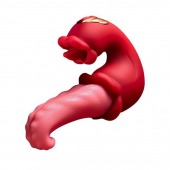 Красный вибратор-язык с вакуумной стимуляцией клитора - Secwell