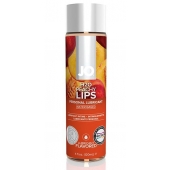 Лубрикант на водной основе с ароматом персика JO Flavored Peachy Lips - 120 мл. - System JO - купить с доставкой в Санкт-Петербурге