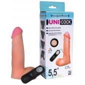 Фаллическая насадка Харнесс UNICOCK 5,5  с вибрацией - 17 см. - LOVETOY (А-Полимер) - купить с доставкой в Санкт-Петербурге