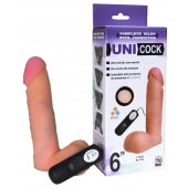 Фаллическая насадка Харнесс UNICOCK 6  с вибрацией - 18 см. - LOVETOY (А-Полимер) - купить с доставкой в Санкт-Петербурге