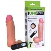 Фаллическая насадка Харнесс UNICOCK 7  с вибрацией - 19 см. - LOVETOY (А-Полимер) - купить с доставкой в Санкт-Петербурге