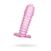 Гелевая розовая насадка с шипами - 12 см. - Toyfa Basic - в Санкт-Петербурге купить с доставкой
