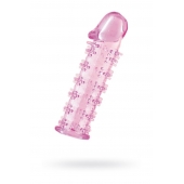 Гелевая розовая насадка на фаллос с шипами - 12 см. - Toyfa Basic - в Санкт-Петербурге купить с доставкой
