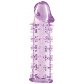 Гелевая фиолетовая насадка на фаллос с шипами - 12 см. - Toyfa Basic - в Санкт-Петербурге купить с доставкой