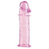 Гладкая розовая насадка с усиками под головкой - 12,5 см. - Toyfa Basic - в Санкт-Петербурге купить с доставкой