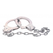 Наручники из металла с длинной цепочкой CHROME HANDCUFFS METAL HANDCUFFS W. KEY - NMC - купить с доставкой в Санкт-Петербурге