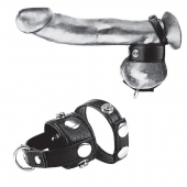 Утяжка для мошонки и пениса Cock Ring With 1  Ball Stretcher And Optional Weight Ring - BlueLine - купить с доставкой в Санкт-Петербурге