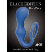 Синее эрекционное кольцо с анальной пробкой Double Pleasure Anal Plug - Lola Games - в Санкт-Петербурге купить с доставкой