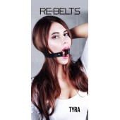 Чёрный кожаный чокер-кляп Tyra Black - Rebelts - купить с доставкой в Санкт-Петербурге