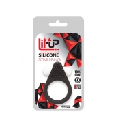 Чёрное эрекционное кольцо LIT-UP SILICONE STIMU RING 1 BLACK - Dream Toys - в Санкт-Петербурге купить с доставкой