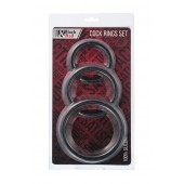 Набор из 3 чёрных эрекционных колец - ToyFa - в Санкт-Петербурге купить с доставкой