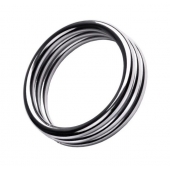 Металлическое эрекционное кольцо с рёбрышками размера L - ToyFa - в Санкт-Петербурге купить с доставкой