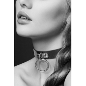 Узенький ошейник из полиуретана с кольцом - Bijoux Pour Toi - купить с доставкой в Санкт-Петербурге