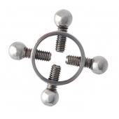 Серебристые зажимы для сосков на винтах - ToyFa - купить с доставкой в Санкт-Петербурге