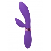 Фиолетовый вибратор Leyla с клиторальным отростком - 20,5 см. - Indeep