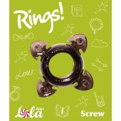 Чёрное эрекционное кольцо Rings Screw - Lola Games - в Санкт-Петербурге купить с доставкой