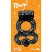 Чёрное эрекционное кольцо Rings Treadle с подхватом - Lola Games - в Санкт-Петербурге купить с доставкой