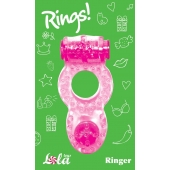 Розовое эрекционное кольцо с вибрацией Rings Ringer - Lola Games - в Санкт-Петербурге купить с доставкой