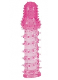 Розовая насадка с нежными шипами - 13,5 см. - Toyfa Basic - в Санкт-Петербурге купить с доставкой