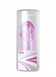 Розовая гелевая насадка с отростком для клиторальной стимуляции - 13 см. - Toyfa Basic - в Санкт-Петербурге купить с доставкой
