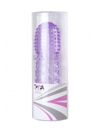 Насадка гелевая фиолетовая с точками, шипами и наплывами - 13,5 см. - Toyfa Basic - в Санкт-Петербурге купить с доставкой