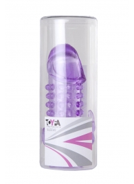 Закрытая фиолетовая насадка с 2 отростками - 13 см. - Toyfa Basic - в Санкт-Петербурге купить с доставкой