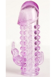 Закрытая фиолетовая насадка с 2 отростками - 13 см. - Toyfa Basic - в Санкт-Петербурге купить с доставкой