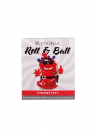 Стимулирующий презерватив-насадка Roll   Ball Strawberry - Sitabella - купить с доставкой в Санкт-Петербурге