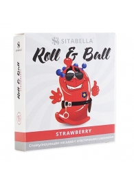 Стимулирующий презерватив-насадка Roll   Ball Strawberry - Sitabella - купить с доставкой в Санкт-Петербурге
