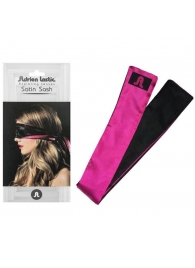 Черно-розовая атласная повязка на глаза Satin Sash - Adrien Lastic - купить с доставкой в Санкт-Петербурге