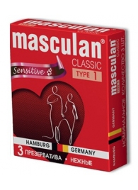 Розовые презервативы Masculan Classic Sensitive - 3 шт. - Masculan - купить с доставкой в Санкт-Петербурге