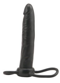 Чёрная насадка на пенис для анальной стимуляции WHATA MAN - 16 см. - Seven Creations - в Санкт-Петербурге купить с доставкой