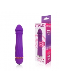 Фиолетовый силиконовый вибратор Cosmo - 13 см. - Bior toys