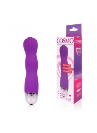 Фантазийный фиолетовый силиконовый вибратор Cosmo - 13,7 см. - Cosmo
