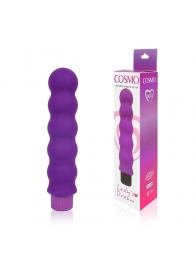Фиолетовый силиконовый вибратор-елочка Cosmo - 15 см. - Cosmo