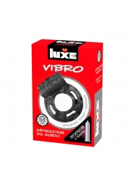Чёрное эрекционное виброкольцо Luxe VIBRO  Африканский Эль Дьябло  + презерватив - Luxe - в Санкт-Петербурге купить с доставкой