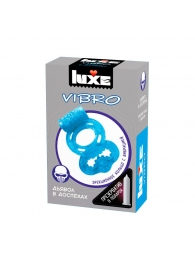 Голубое эрекционное виброкольцо Luxe VIBRO  Дьявол в доспехах  + презерватив - Luxe - в Санкт-Петербурге купить с доставкой