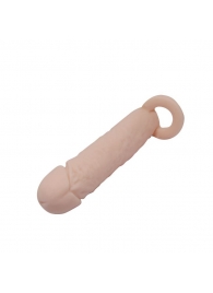 Насадка на пенис с кольцом для мошонки - 16 см. - Sex Expert - в Санкт-Петербурге купить с доставкой