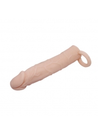 Насадка на пенис с кольцом для мошонки - 18 см. - Sex Expert - в Санкт-Петербурге купить с доставкой