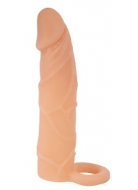 Насадка на пенис с кольцом для мошонки - 17,4 см. - Sex Expert - в Санкт-Петербурге купить с доставкой