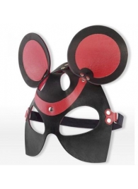 Черно-красная маска мышки из кожи - Sitabella - купить с доставкой в Санкт-Петербурге