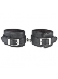 Черные фиксаторы для ног на цепи с мехом внутри - Lux Fetish - купить с доставкой в Санкт-Петербурге