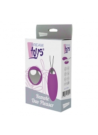 Фиолетовое перезаряжаемое виброяйцо Remote Duo Pleasure - Dream Toys