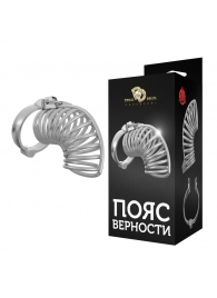 Серебристый мужской пояс верности в виде колечек с замочком - Джага-Джага - купить с доставкой в Санкт-Петербурге