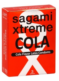Ароматизированные презервативы Sagami Xtreme COLA - 3 шт. - Sagami - купить с доставкой в Санкт-Петербурге