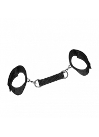 Черные наручники на липучках с креплением на карабинах - Джага-Джага - купить с доставкой в Санкт-Петербурге