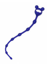 Синяя силиконовая анальная цепочка Froggy - 27,4 см. - ToyFa