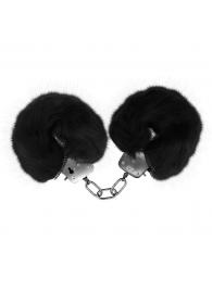 Черные меховые наручники Love с ключиками - Baile - купить с доставкой в Санкт-Петербурге
